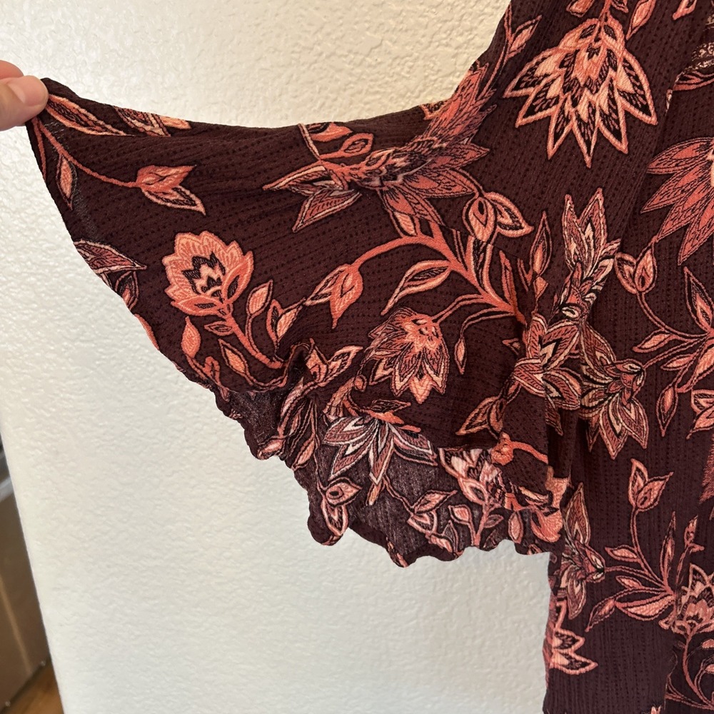 Democracy Floral Bell Sleeves Blouse Size 2X - Picture 4 of 7